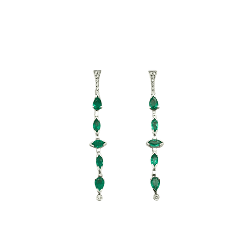 Boucles d'oreilles Pendants d'oreilles Emeraudes Diamants 58 Facettes ALGU25