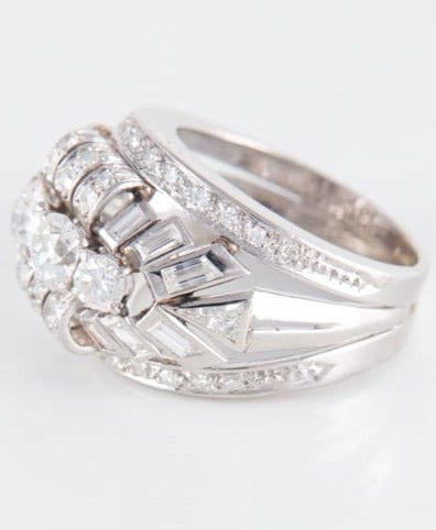 Bague 53 Bague Dôme platine Diamants 58 Facettes