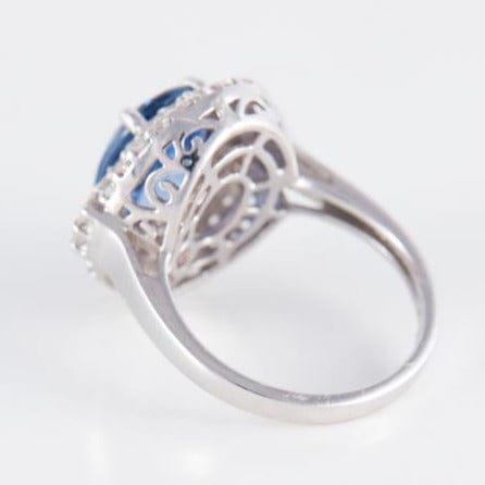 Bague Bague Style Marguerite Saphir Diamants 58 Facettes