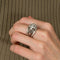 Bague 53 Bague Dôme platine Diamants 58 Facettes