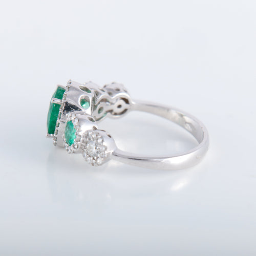 Bague 54 Bague style Jarretière Emeraudes Diamants 58 Facettes