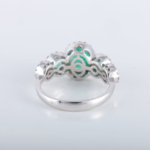 Bague 54 Bague style Jarretière Emeraudes Diamants 58 Facettes