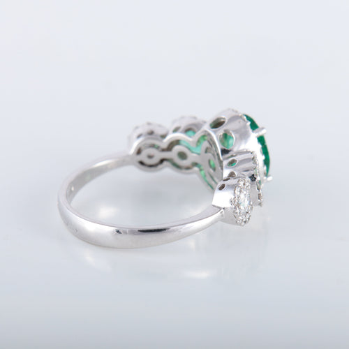 Bague 54 Bague style Jarretière Emeraudes Diamants 58 Facettes