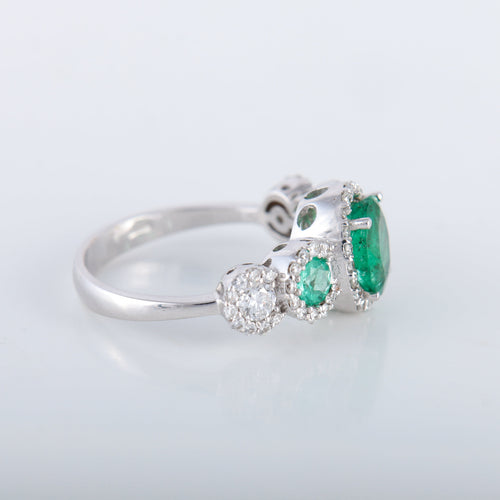 Bague 54 Bague style Jarretière Emeraudes Diamants 58 Facettes