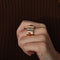 Bague 52 Bague Tank Diamants et pierres rouges 58 Facettes