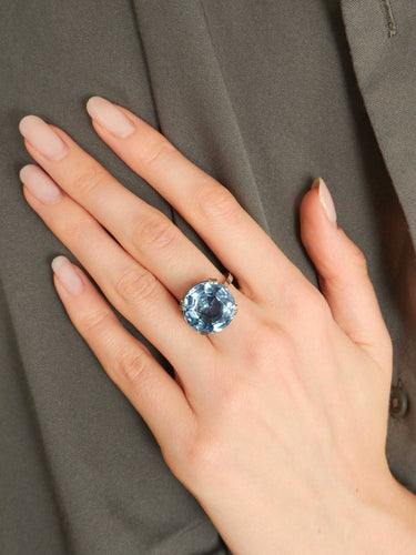 Bague 52.5 Bague Argent Art Déco Pierre de Synthèse 58 Facettes