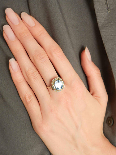 Bague 59 Bague Art Déco Or Blanc Platine 58 Facettes