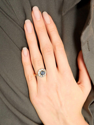 Bague Bague Pompadour Saphir Diamants 58 Facettes
