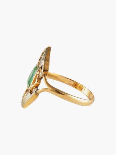Bague Bague Marquise "Art Nouveau" Tourmaline Verte 58 Facettes