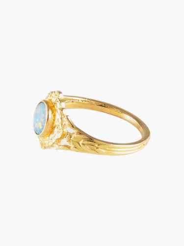 Bague 57 Bague Ancienne Or Jaune Opale 58 Facettes