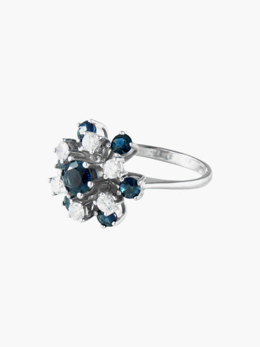Bague Bague Or Blanc Saphirs Diamants 58 Facettes