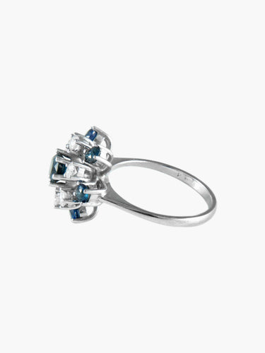 Bague Bague Or Blanc Saphirs Diamants 58 Facettes