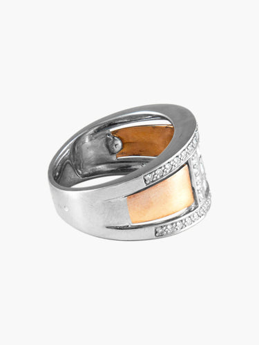 Bague Bague Bandeau 2 Ors Diamants 58 Facettes