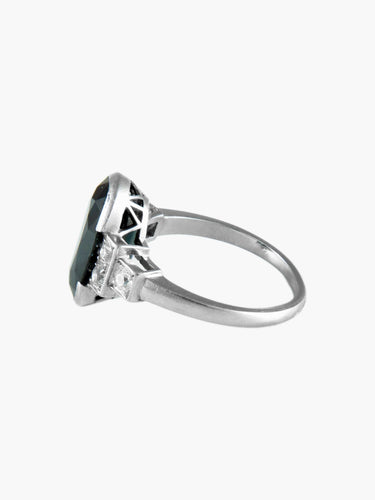 Bague 52.5 Bague Art Déco Platine Saphir Diamants 58 Facettes