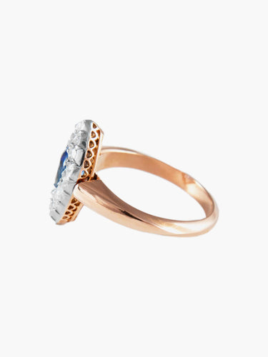 Bague Bague marquise saphir diamants. 58 Facettes