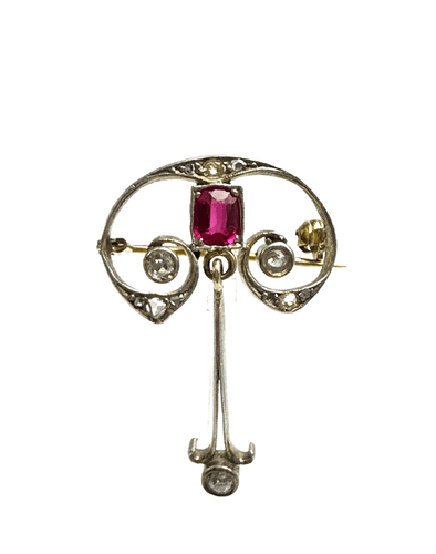 Pendentif Art Nouveau Diamonds Necklace 58 Facettes
