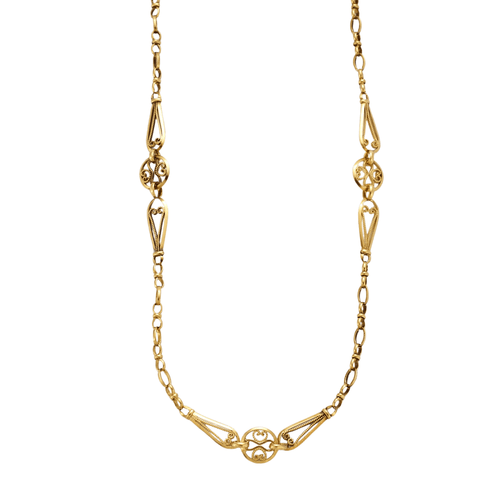 Collier Collier or jaune et maillons filigranés. 58 Facettes DV0550-3