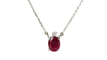 Collier Collier Pendentif or blanc, Rubis ovale et diamant 58 Facettes F4915