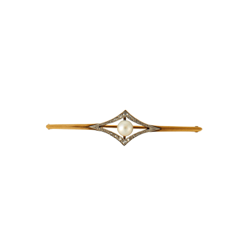 Broche Broche ancienne or jaune perle et diamants 58 Facettes