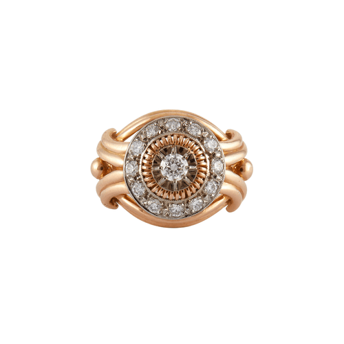 Bague 49 Bague 2 ors Diamants motif godronné tressé 58 Facettes JB22