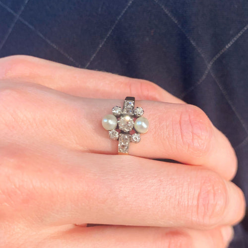 Bague 52 Bague Perles Diamants 58 Facettes