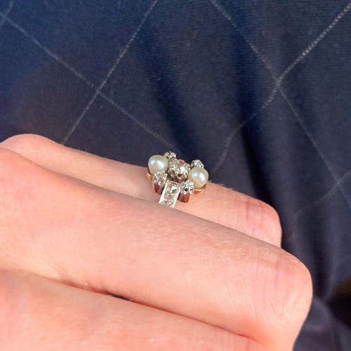 Bague 52 Bague Perles Diamants 58 Facettes