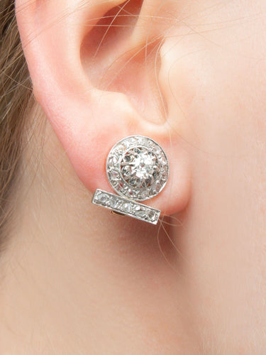 Boucles d'oreilles BOUCLES D'OREILLES VINTAGE OR & DIAMANTS 58 Facettes 210044