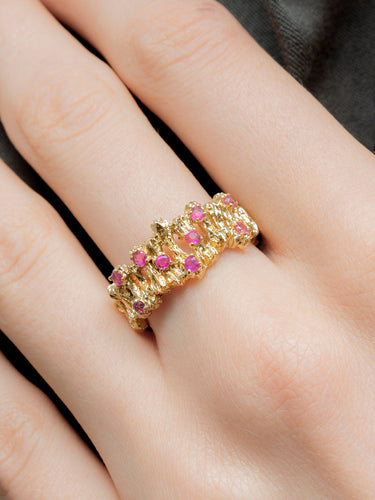 Bague 55 Bague Moderne Or Jaune & Rubis 58 Facettes 120062