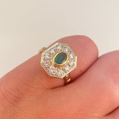 Bague 49 Bague Marguerite Emeraude Diamants 58 Facettes 1