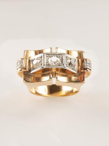 Bague 54 Bague Tank 2 ors, diamants taille ancienne 58 Facettes