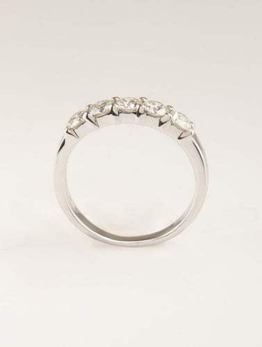 Bague 52 Damiani - Bague Or Blanc 5 Diamants 58 Facettes