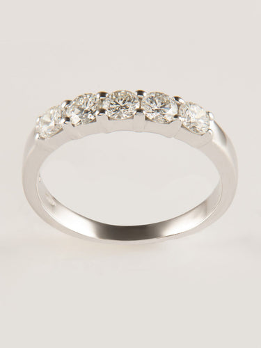 Bague 52 Damiani - Bague Or Blanc 5 Diamants 58 Facettes