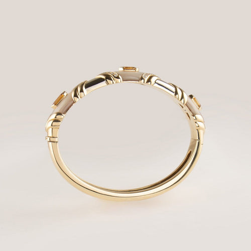 Bracelet Bracelet Jonc 2 Ors, Diamants, Nacres et Citrines 58 Facettes