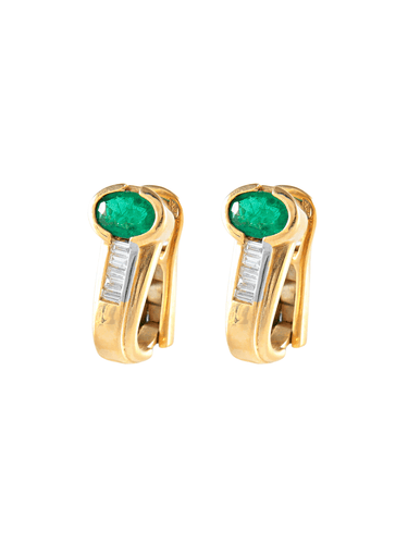 Boucles d'oreilles BOUCLES D'OREILLES EMERAUDE ET DIAMANTS 58 Facettes 477 00018