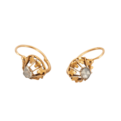 Boucles d'oreilles DORMEUSES OR JAUNE, DIAMANTS 58 Facettes