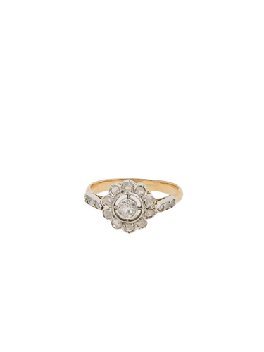 Bague 54 Bague marguerite Belle Epoque Or jaune Platine Diamants 58 Facettes J172