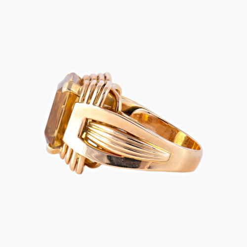 Bague 61 Bague Art Déco en or jaune et Citrine 58 Facettes P3L1