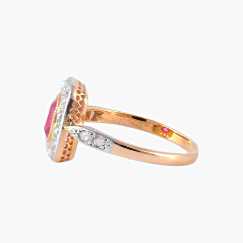 Bague 59.5 Bague Marguerite diamants et rubis 58 Facettes P5L3