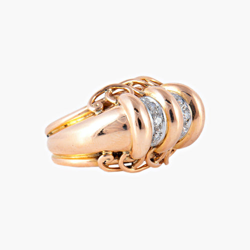 Bague 51.5 Bague or rose et diamants 58 Facettes P6L17