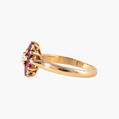 Bague 55 Bague Marguerite diamants et rubis 58 Facettes P6L12