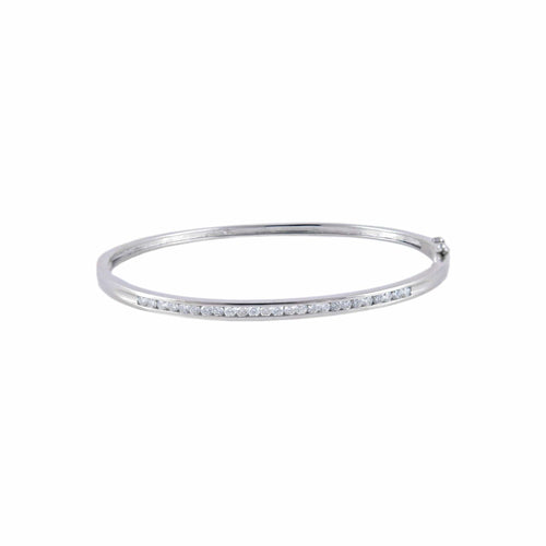Bracelet Bracelet jonc en or blanc et diamants 58 Facettes