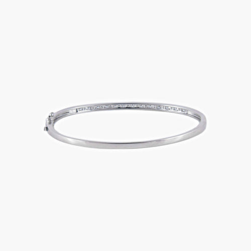 Bracelet Bracelet jonc en or blanc et diamants 58 Facettes