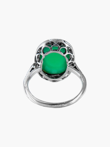 Bague 52 Bague Art Déco Chrysoprase Diamant 58 Facettes