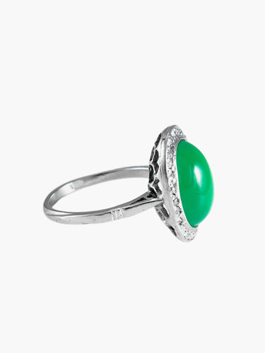 Bague 52 Bague Art Déco Chrysoprase Diamant 58 Facettes