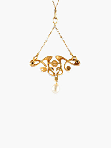 Collier Collier Art Nouveau Perles et Diamants 58 Facettes