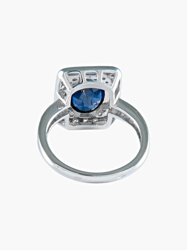 Bague 54 BAGUE  OR BLANC SAPHIR/DIAMANTS 58 Facettes 418 50070