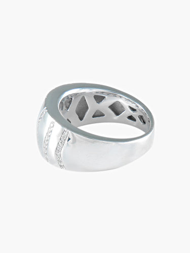 Bague 52 BAGUE JONC OR GRIS DIAMANTS EN VAGUE 58 Facettes 413 50016