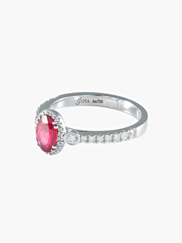 Bague 52 BAGUE RUBIS OR BLANC 58 Facettes 41950017