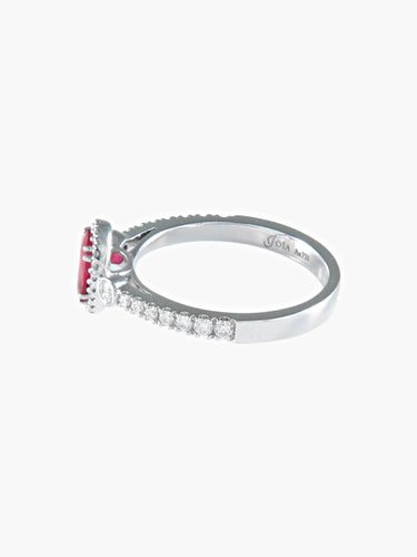 Bague 52 BAGUE RUBIS OR BLANC 58 Facettes 41950017