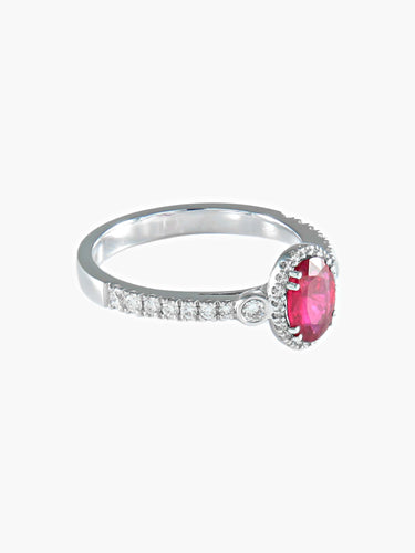 Bague 52 BAGUE RUBIS OR BLANC 58 Facettes 41950017